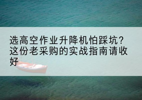 夏县高空作业升降机厂家推荐-选高空作业升降机怕踩坑？这份老采购的实战指南请收好