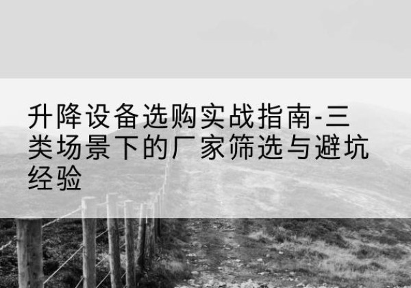 夏县移动式升降机厂家推荐-升降设备选购实战指南-三类场景下的厂家筛选与避坑经验
